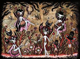 Red music and charming nymphs